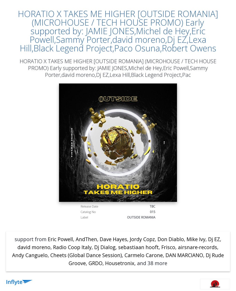 Cheers <a href="/dannytenagliadj/">Danny Tenaglia</a> for the review "Downloading for Danny Tenaglia, thanks!"
inflyteapp.com/r/s92f8a