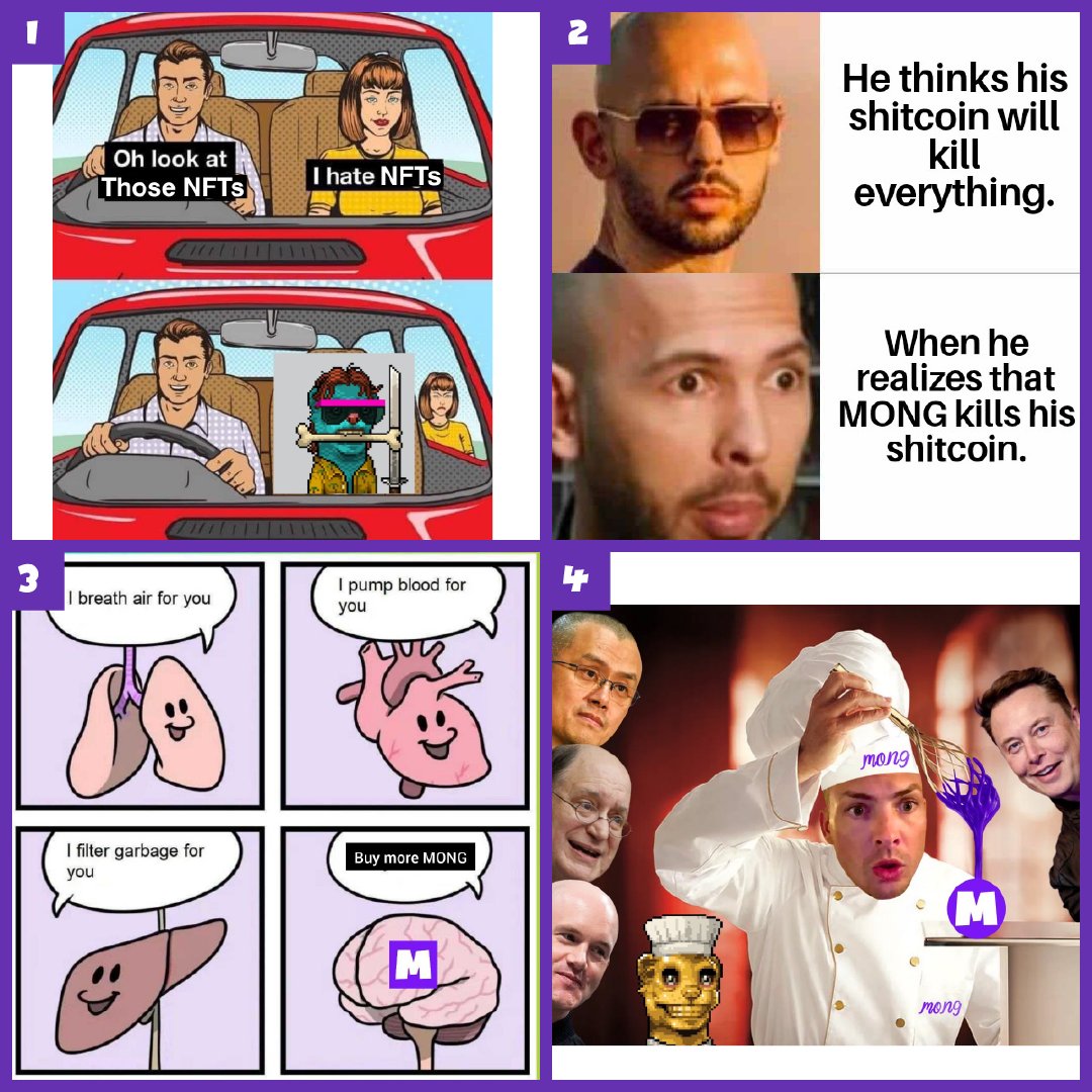 $MONG MEME CONTEST TOP 4 🤌

Memes are subjective, so we want the community to help in deciding the winner. Vote below 👇