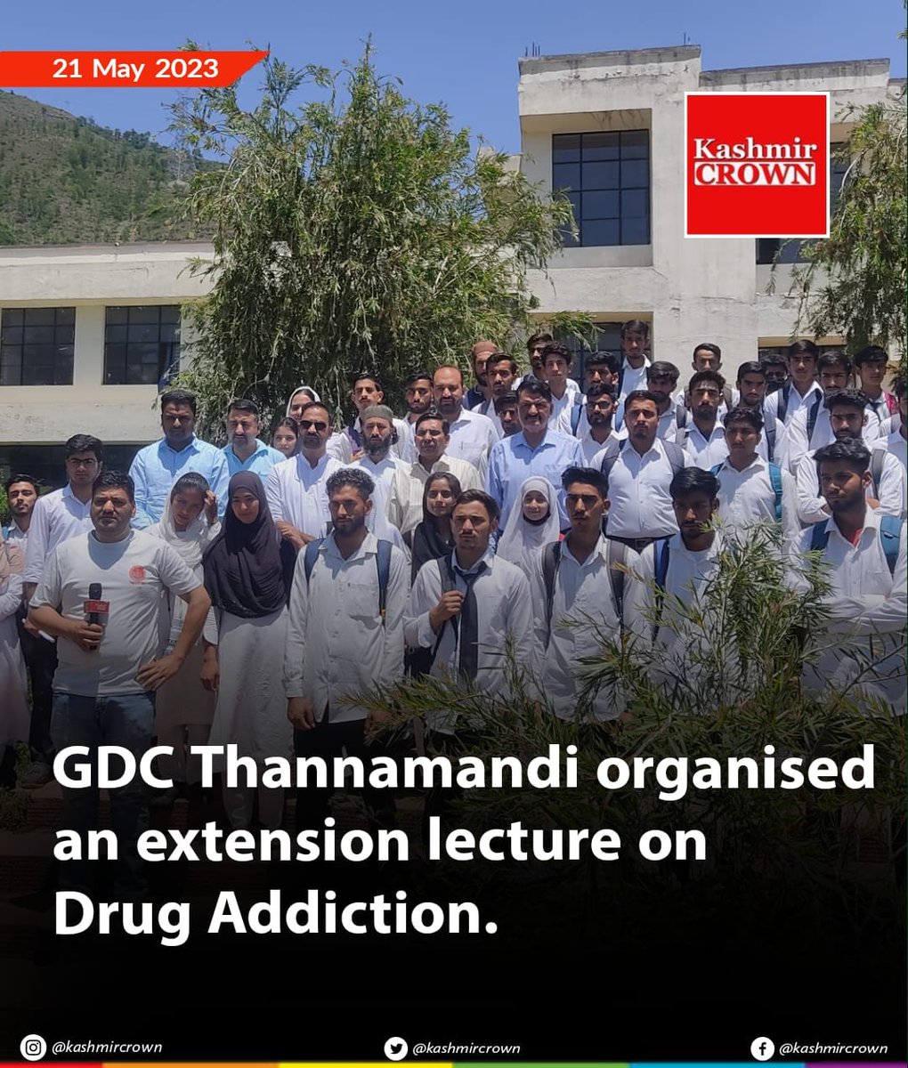 NssGdctmd's tweet photo. GDC Thannamandi organised an extension lecture on Drug Addiction on 20 may 2023. Resource person for the event was @shahidimrankc 

@NssrdD @_NSSIndia @NssJammu @gdcthannamandi @OfficeOfLGJandK @PMOIndia @YASMinistry @muhammad_shoket @NisithPramanik https://t.co/h9g0y09LuM