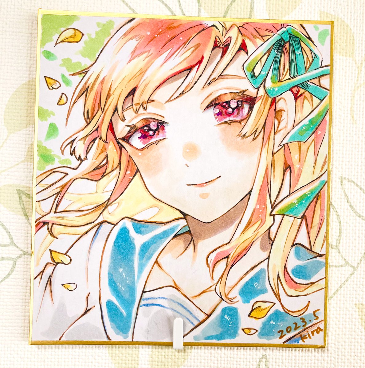 「久々に色紙描きました。タイプの違う創作セーラー服女子。 来週のインテに持っていき」|かはづ気良●5月ゆあまい2＆オルスタ22のイラスト