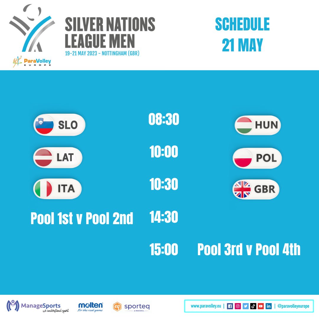 ParaVolleyEU's tweet photo. A busy final day ahead! 💪
#sittingvolleynl @GBVolleyballFed https://t.co/8mbN8O1C8E