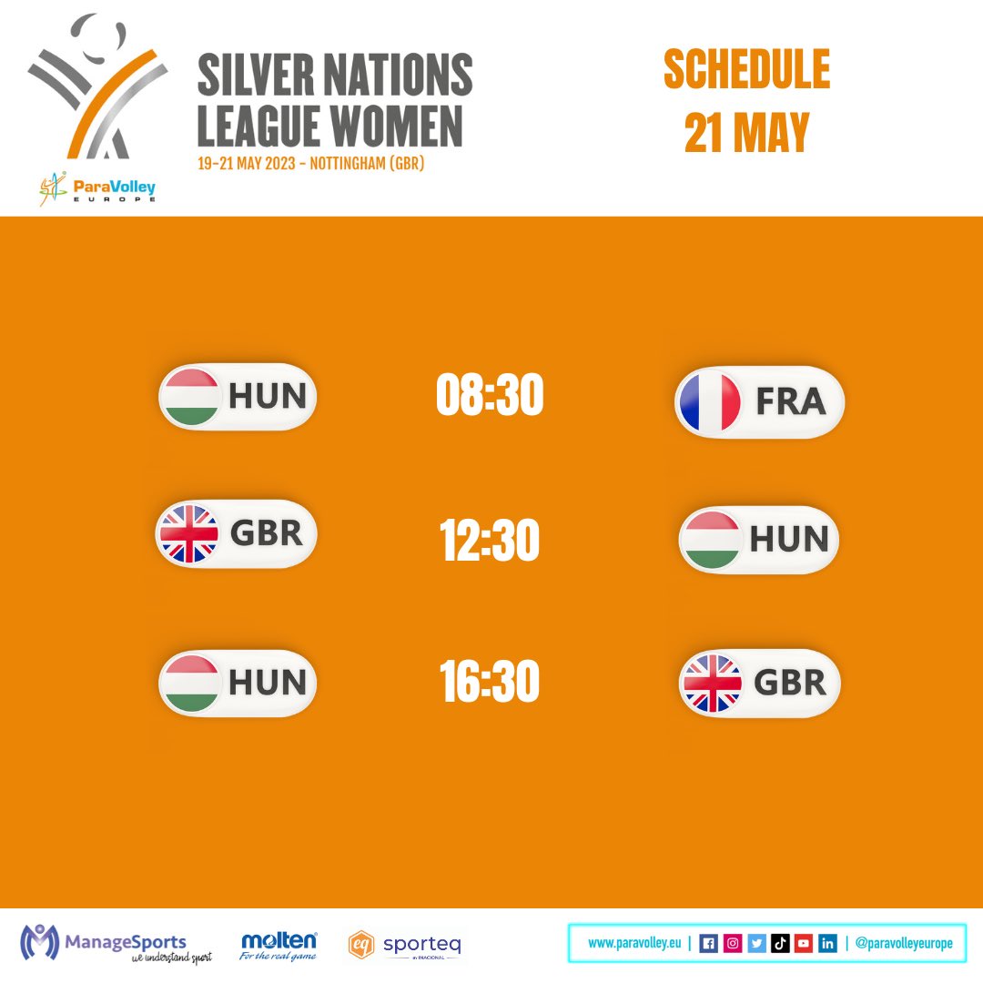 ParaVolleyEU's tweet photo. A busy final day ahead! 💪
#sittingvolleynl @GBVolleyballFed https://t.co/8mbN8O1C8E