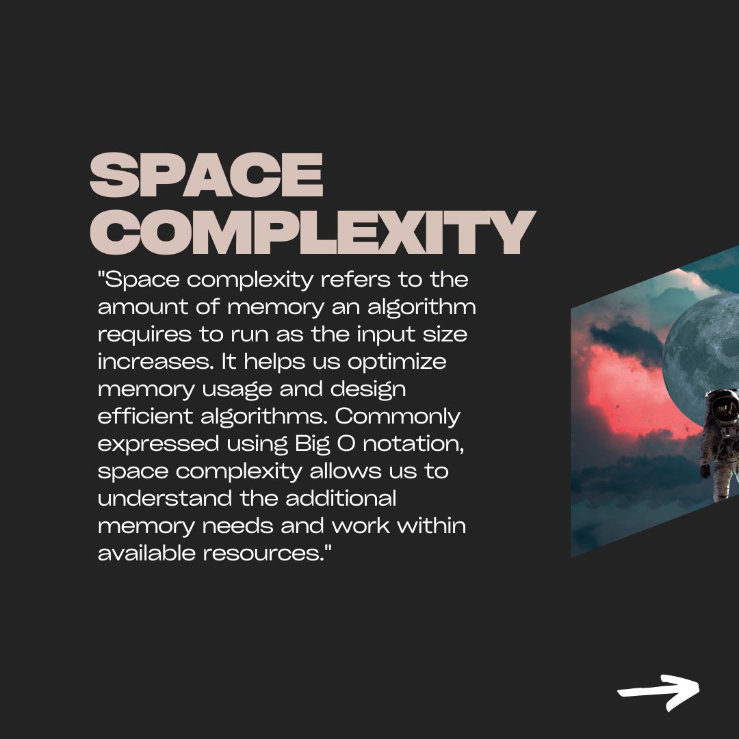 Suryansh777777's tweet image. Unlocking the secrets of efficiency: Time and space complexity demystified! Join me as we dive into the world of algorithmic performance, optimizing time and space resources for blazing-fast code. Let's level up our programming game together! ⚡️#TimeComplexity #SpaceComplexity