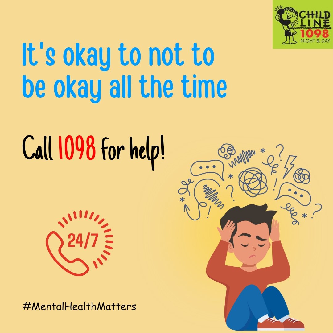 Break the silence and join us in raising mental health awareness for children. Together, we can create a world where their voices are heard and their struggles are acknowledged. #Childline1098 #MentalHealthAwareness #MentalHealthMatters #MentalHealth #Children