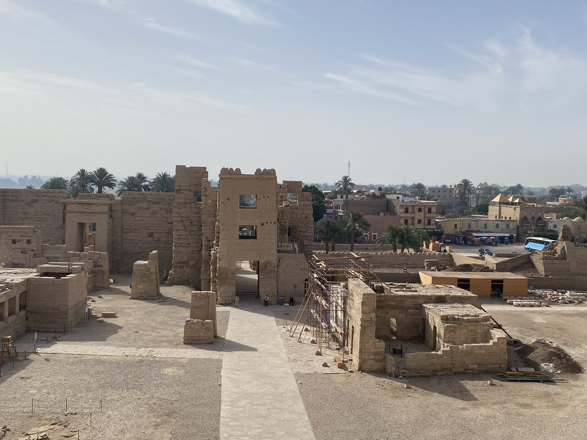 The rewarding view from the first Pylon of the Mortuary temple of Ramesses III at Medinet Habu

#Egypt #Luxor #VisitEgypt #Egipt #temple #view #MedinetHabu #egyptology #archaeology