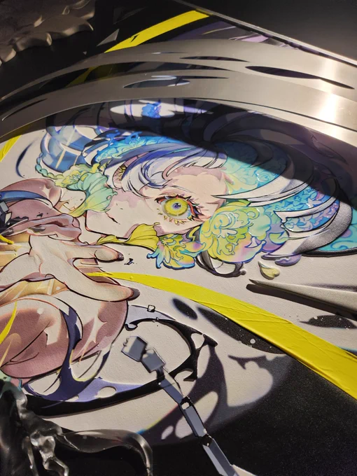 #EYE_YONEYAMAI 展示会ずっと目が離せなくなるぐらい最高でした… 一つの絵から伝わるキャラの表現や、感情がすごく伝わって、全部の作品にこだわりを感じて感動しました! デジタル上の絵を改めて3D構造にすることで言葉では伝えられないような魅力が会場で見られて行ってよかったの改めて思います!