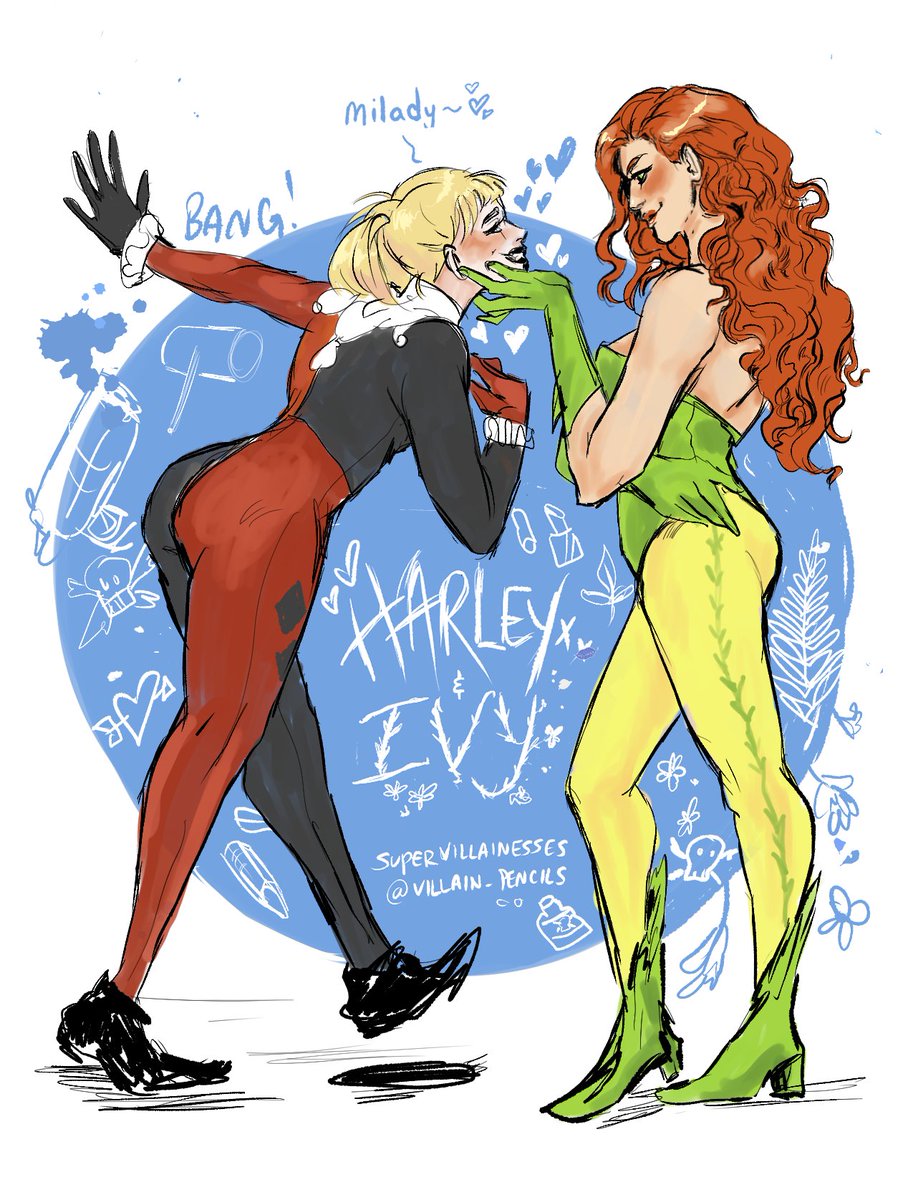 'As it was...' I'm nostalgic for their old costumes honestlyy I wish their first comic series together kept ivy as a firm loving role instead of turning ivy into a Joker stand in for harley to be a punching bag punchline #Harlivy #HarleyQuinn #poisonivy #myart #wlw