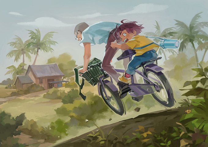 「2boys bicycle」 illustration images(Latest)