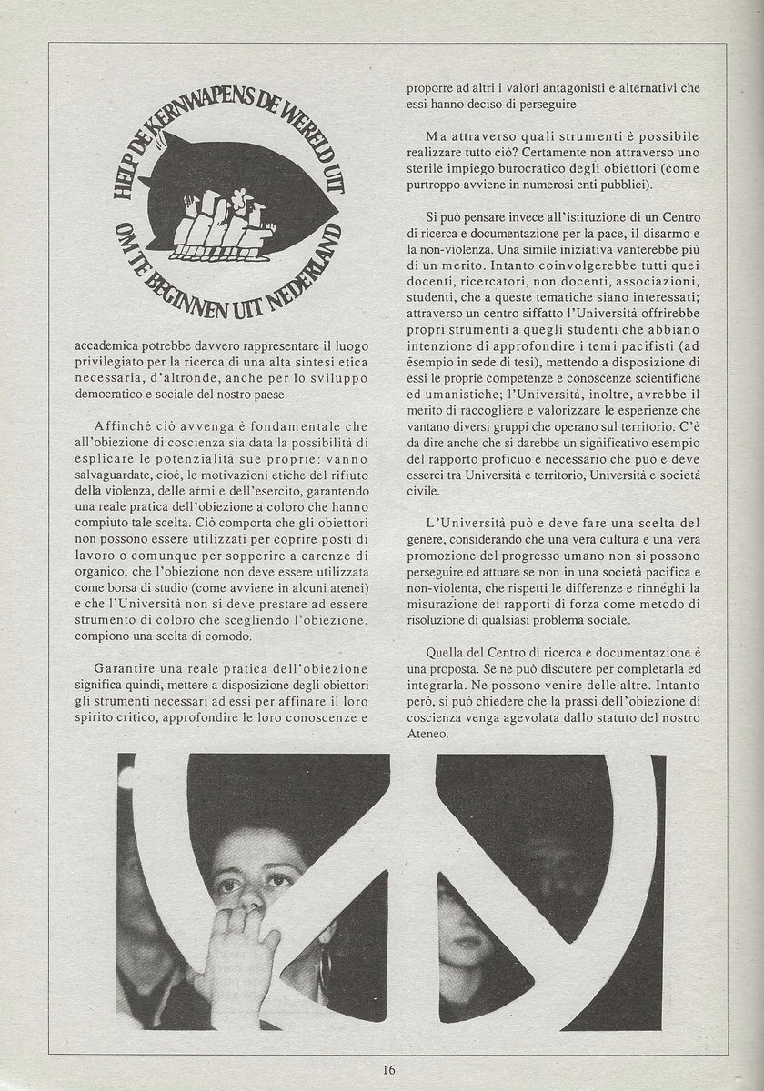 togreco's tweet photo. Un intervento di trentadue anni fa (era il 1991), pubblicato nella rivista Rumori, nata dalle proteste della “Pantera”. Un amico lo ha ritrovato. Lo metto qui come partecipazione ideale alla #marciadellapace #PerugiaAssisi.

#runipace #CISP #obiezionedicoscienza #pace https://t.co/Pcl0SZjsFg