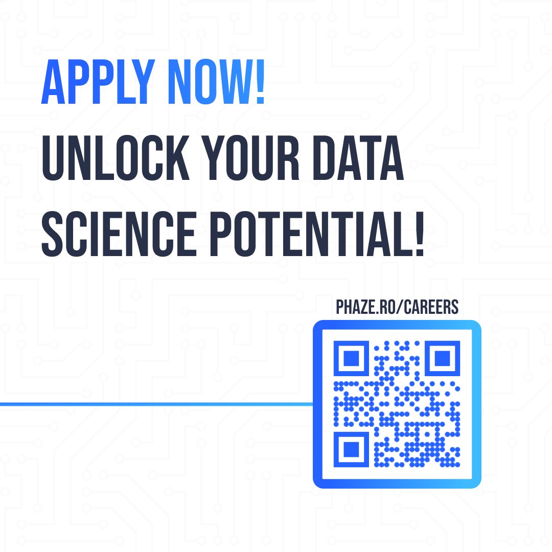 Ready to unleash your potential in the world of data science? 🚀
We’re launching a summer internship program that will transform your capabilities. You’ll work closely with our experts, tackle real-world challenges, and make a meaningful impact. Apply now
phaze.ro/careers