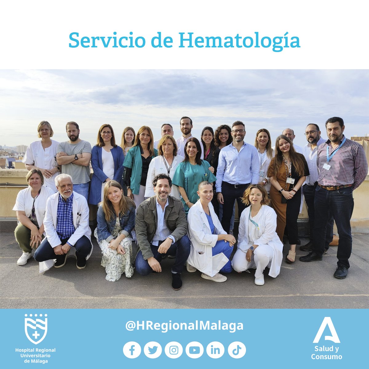 👩‍⚕👨‍⚕ Os presentamos a nuestro servicio de #Hematología, compuesto por hematólogos e inmunólogos, profesionales de enfermería y TCAE y técnicos de laboratorio.
#HRUMContigo <a href="/saludand/">Consejería de Sanidad, Presidencia y Emergencias</a> 
+