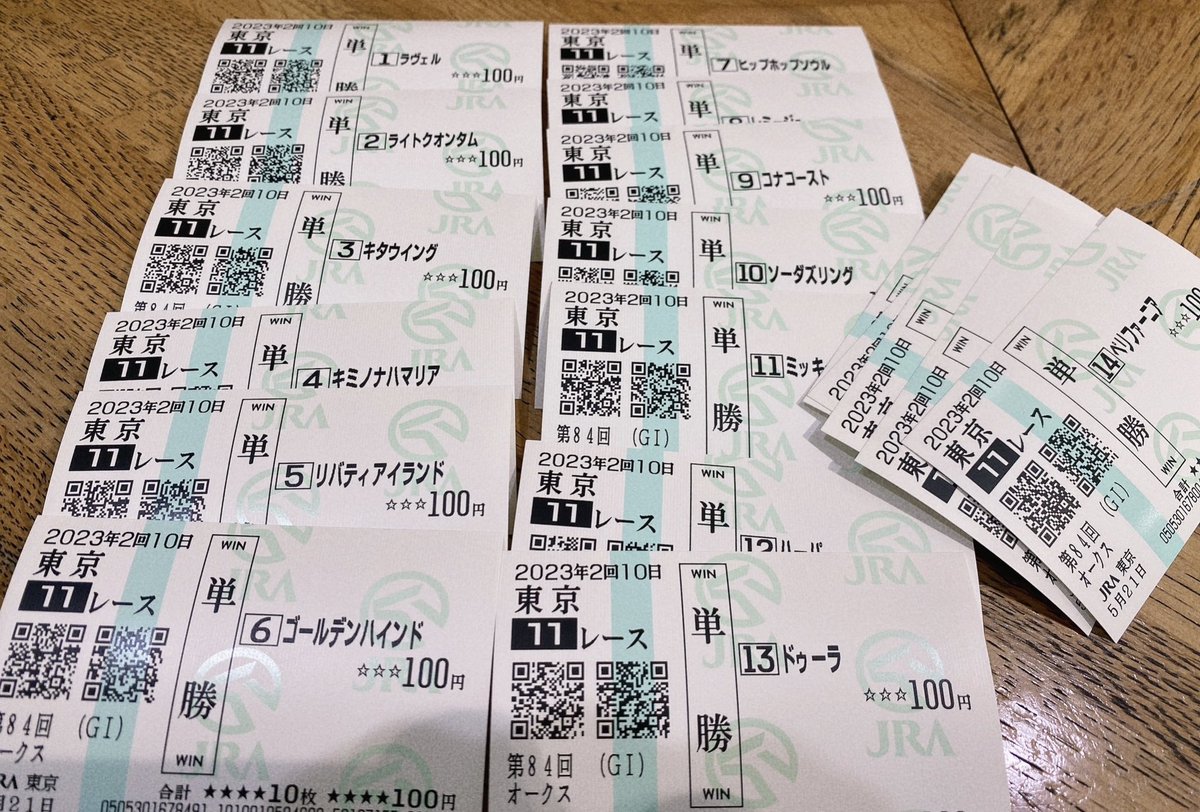 ichigekinodeshi's tweet photo. オークス現地馬券プレゼント企画〜🎁💓
全18頭✖️3名

フォロー・いいね・リツィートで抽選で3名様に送ります！

締切は本日中です！
評判良かったら、日本ダービーも現地馬券🎁も考えます🥰 https://t.co/ySyDI3Nu7o