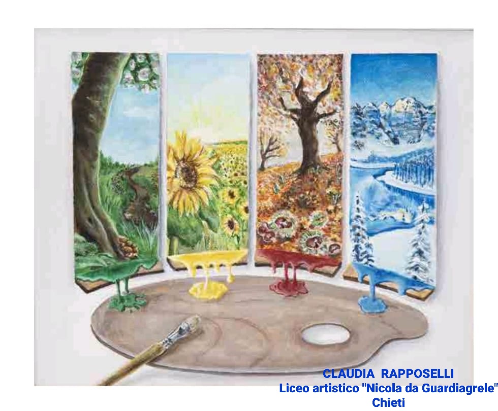 Seconda classificata nella sezione Pittura: "La tavolozza delle stagioni"