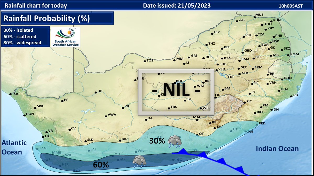 SA Weather Service on Twitter "Rainfall chart for today, 21052023."
