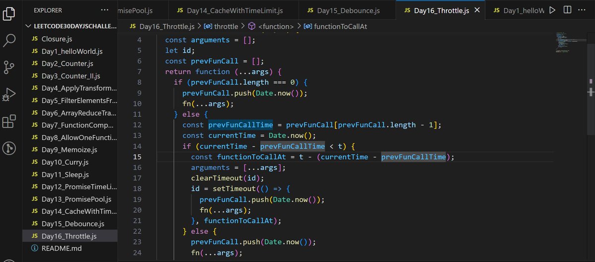 nithinchandranp's tweet photo. Daily Update Tweet:
Day 132 of #100daysofcode @LearnWeb3DAO
1. Solved the problem Throttle(No. 2676) Leetcode
#LeetCodeJSChallenge
#100DaysofCodeLW3 https://t.co/iKBi4glVqP