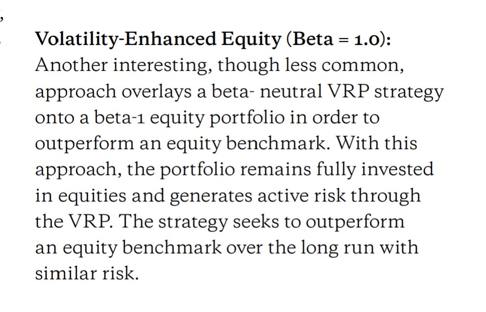 To be specific, Early Retirement Now blog posts follow the Volatility Enhanced Beta type of strategy that is mentioned in AQR Whitepaper: aqr.com/Research-Archi…

Taking on active risk of VRP overlay to (potentially) outperform S&P500