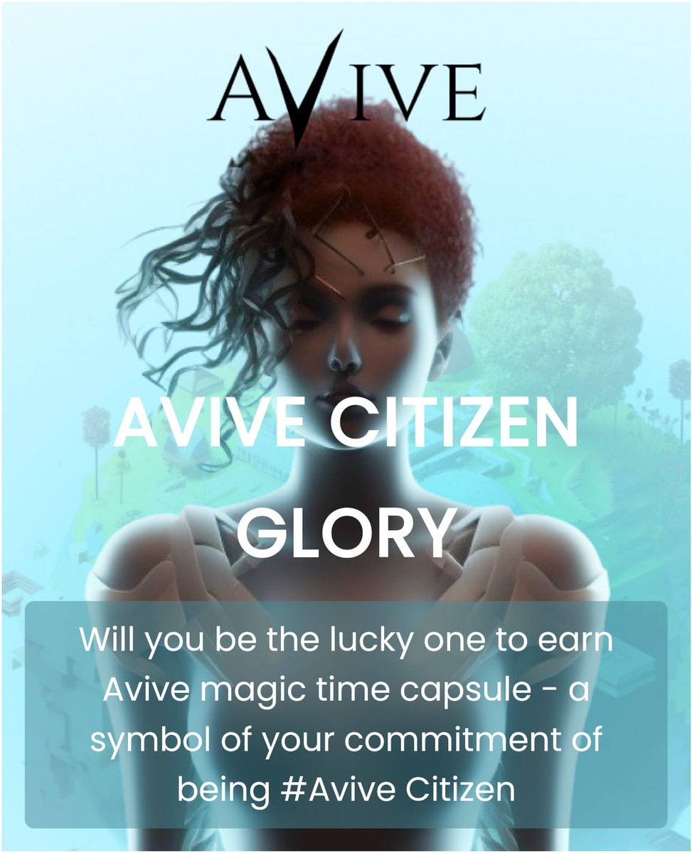 Chrisi786's tweet photo. #Avive - Proof Of Networking Protocol

I have applied for #Avive Glory. I'm proud to be part of a community that is building a decentralized ecosystem.

Join #Avive and Earn #BTC and $VV👉
https://t.co/SBnuPd0V3u https://t.co/PJVdr7jgQs