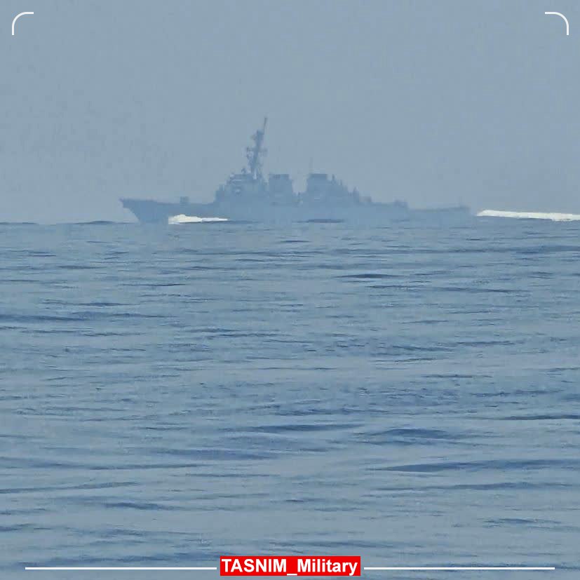 🔴🇮🇷 Iran's #IRGC has released surveillance images revealing the USS #Hamilton (DDG60) warship's passage through the Strait of Hormuz. The Hamilton was accompanied by a support vessel named TAKE6 & was carrying senior commanders from the American, English, and French naval forces