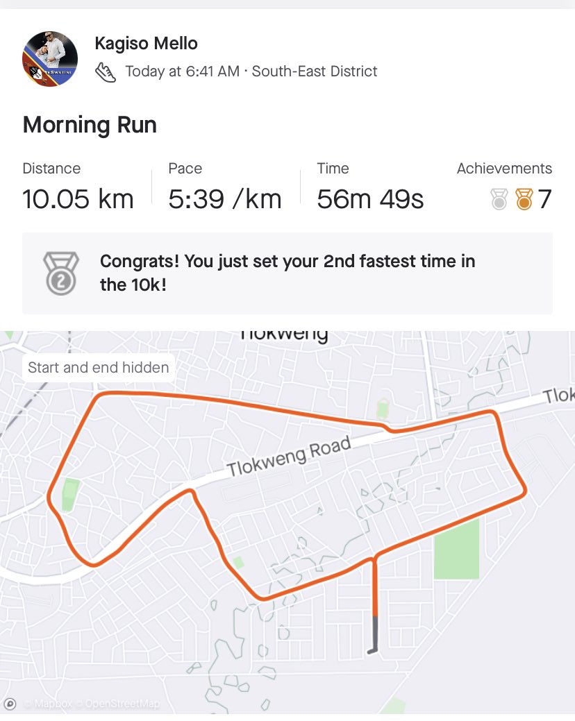 mello_kagiso's tweet photo. Not bad at all…
#thereluctantrunner https://t.co/3B9zp5nwRV