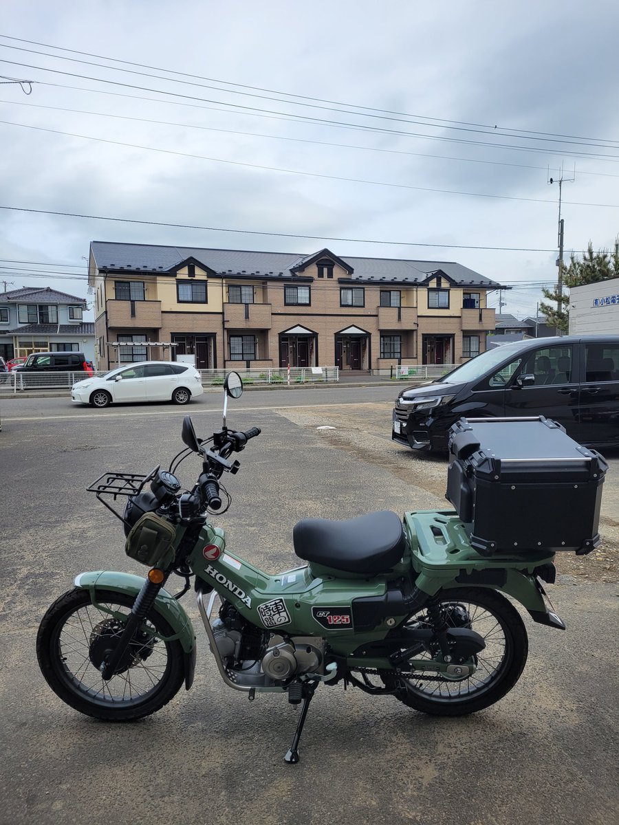 1993autostage's tweet photo. カブミーティングのお知らせとバラして一年後に完成したゴリラ、トップケース、タンデムシート外して移動 #カブ #ミーティング #ゴリラ #レストア #RA65 #レストア #大仙 https://t.co/MbgW9dcnvy