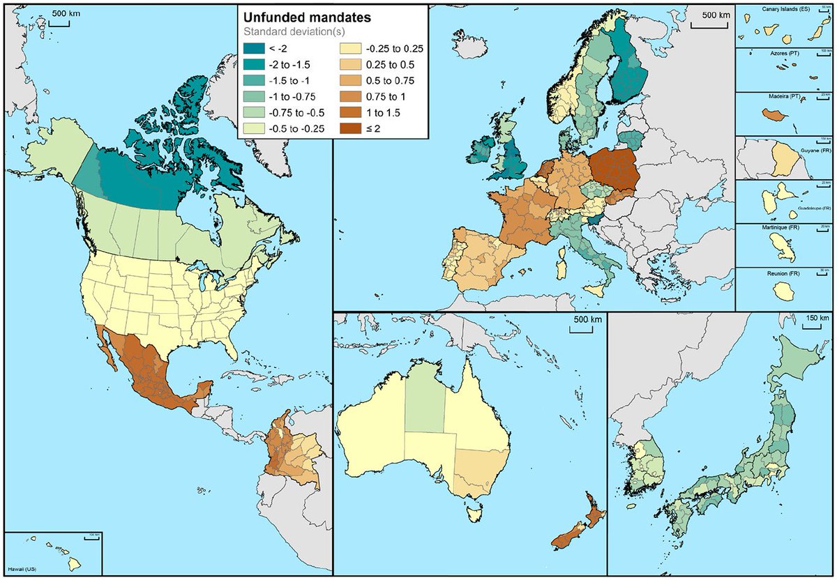 rodriguez_pose's tweet photo. The debate about #decentralization has been misguided.
It should not be about whether more or less fiscal or political #decentralisation is needed, but about whether subnational governments have enough resources to fulfil their mandates.
https://t.co/F1jbHLSGm9 https://t.co/azmmZuytWl