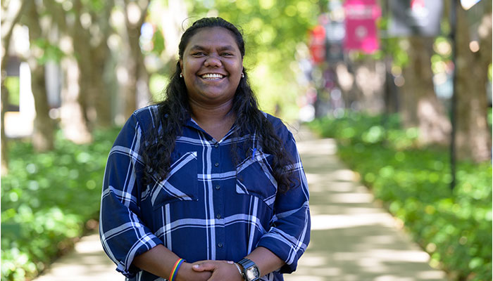 So proud of you <a href="/melwurramarrba/">Mel Wurramarrba-Andrews</a>
for your resilience and determination to become the first University graduate from Ngukurr community, NT, since 1987. Closing a 36 year gap. Huge achievement! #closingthegap #Indigenousleadership <a href="/Macquarie_Uni/">Macquarie University</a>
<a href="/mqnatsci/">Macquarie University School of Natural Sciences</a> lighthouse.mq.edu.au/life/humans-of…