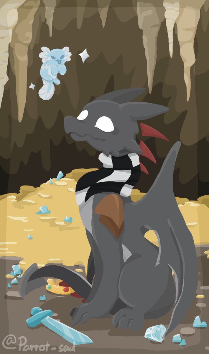 parrot_frog's tweet photo. Always wanted to draw Bad like a dragon,so I tried
Skeppy is also a dragon, Axolotl (probably)
*How did this simple picture use 139 layers to draw 😦
#badboyhalofanart #SkeppyFanArt 
painted on September,2022 https://t.co/35eBCiwHCT
