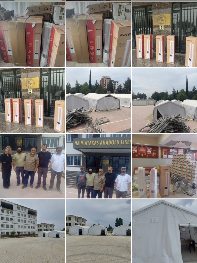 Birlikteumut's tweet photo. Hatay’ın/Kırıkhan/Defne/Antakya ilçelerinde  kurulan 5 farklı çamaşırhanenin 1 yıllık deterjanını teslim ettik.Kırıkhan’da,Eğitimlerine okullarının bahçesinde çadırlarda devam eden iki okulumuza daha vantilatör desteği sunulmasına aracılık  ettik.. https://t.co/nnlKW391zl