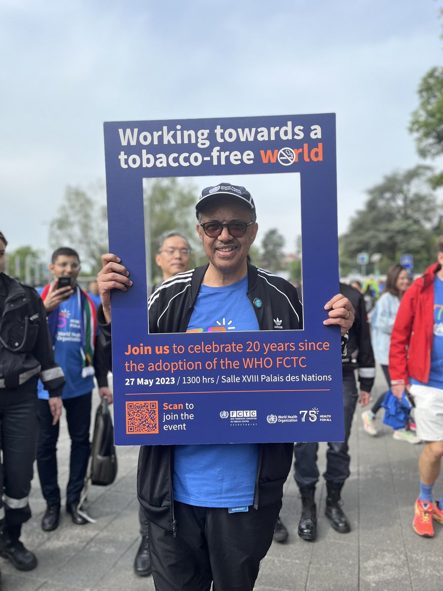 FCTCofficial's tweet image. Working Towards a Tobacco-Free W 🚭rld 
Join us to celebrate 20 years of the adoption of the WHO FCTC with @DrTedros 
#FCTCSavesLives
#HealthForAll