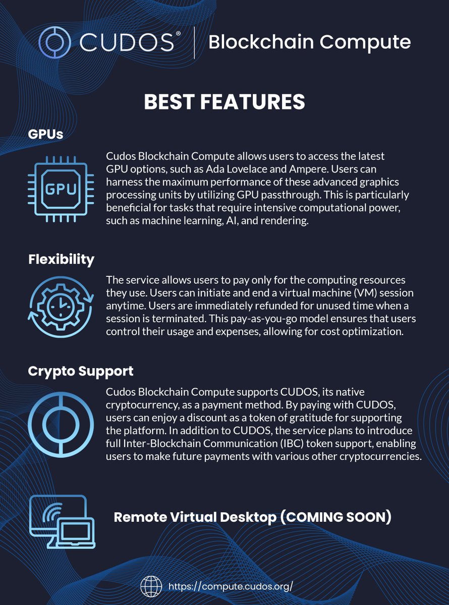 Dizzzyyy17's tweet image. 🚀 Harness the power of distributed virtual machines with @CUDOS_  #BlockchainCompute! 💻 

Pushing the boundaries of #Web3, it offers affordable access to cutting-edge #GPUs, flexible usage, and #crypto payments. 

🌐: compute.cudos.org