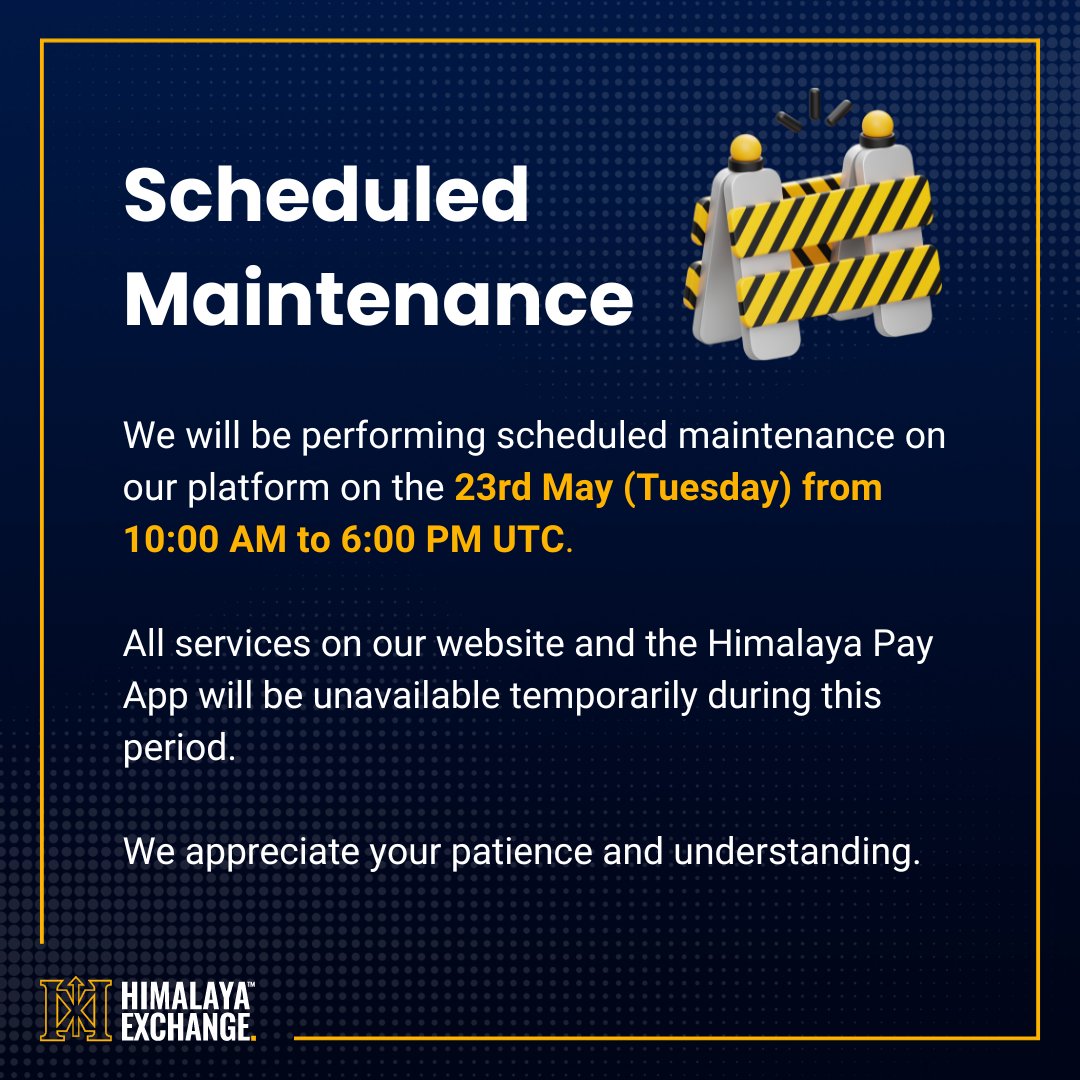 HimalayaCShelp's tweet photo. Scheduled Maintenance  🚧 https://t.co/5kMTHO0Uly