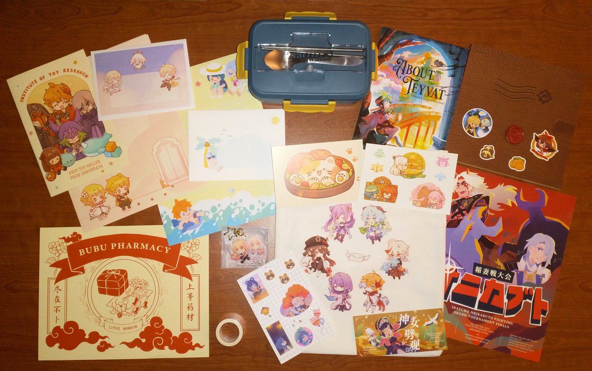 SilvaRymes's tweet photo. This interregional-themed Genshin zine from @TwinsDeliveryS focuses on following our twin heroes on a delivery mission through Teyvat. And I can say that I'm one happy recipient because of the high level of detail, care, and quality of this globe-trotting bundle. Amazing work! 🗺️ https://t.co/Mt7X9cj29j