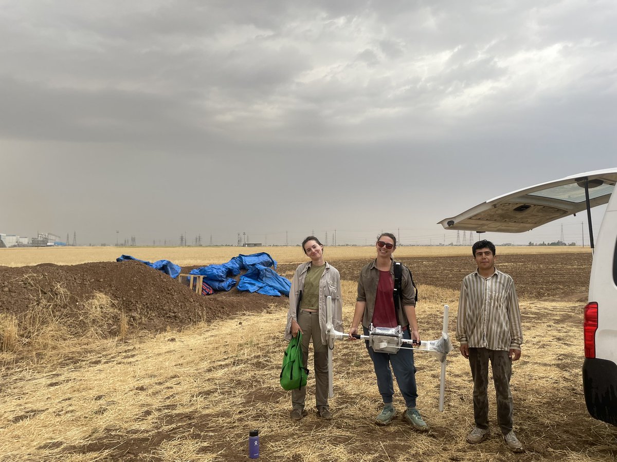 Archaeosl's tweet photo. But also look at this very dedicated survey team @petramcreamer from the #RLIIM project, getting caught out in a lightning storm https://t.co/NQPtmeU505