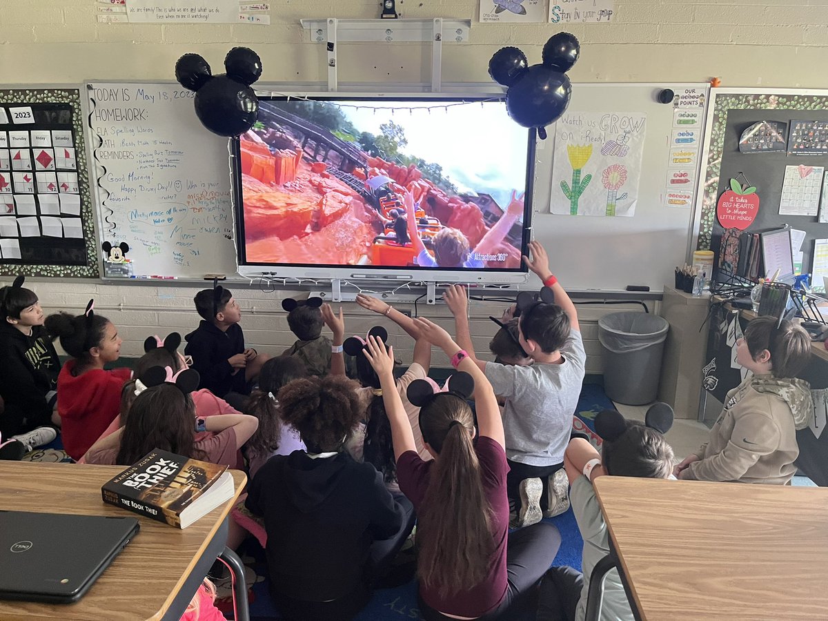 Our class earned the most trophies at lunch for the month of April for the most positive behavior! We celebrated with Disney Day! We had Disney English Language Arts activities, Disney math activities, a virtual Disney escape room, roller coaster rides, and some ice cream! 🥳