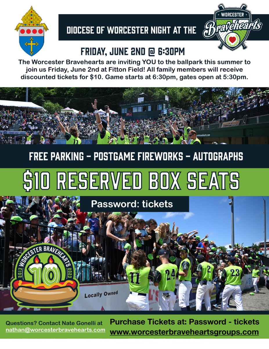 CSOWorcDio's tweet photo. Please join us for a family fun evening with our Worcester Bravehearts @WooBaseball ⚾️⚾️⚾️ https://t.co/cC4sXsZJLk