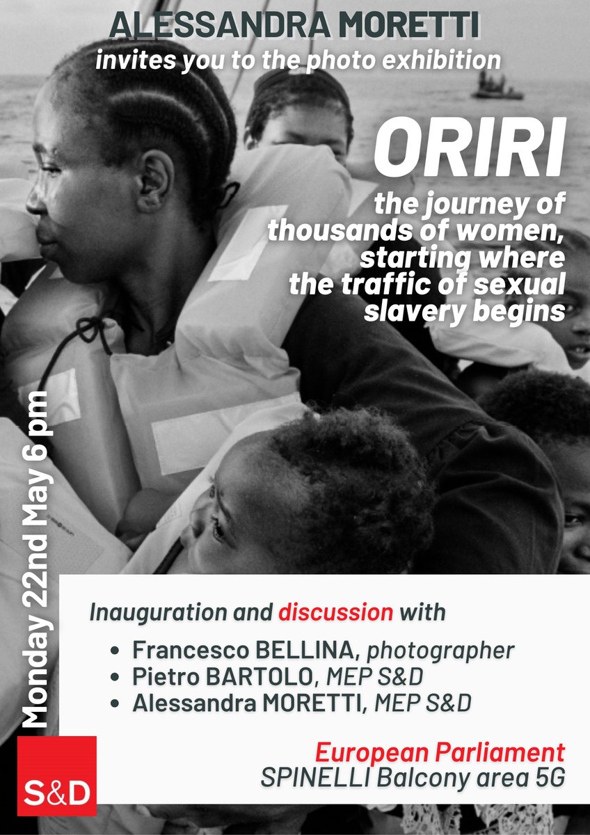 Da domani "Oriri" sarà esposta presso il Parlamento Europeo di Bruxelles, a partire dalle ore 18 presso Spinelli Balcony Area 5G.

Grazie ad <a href="/ale_moretti/">Alessandra Moretti</a> e al gruppo <a href="/TheProgressives/">S&D Group</a>