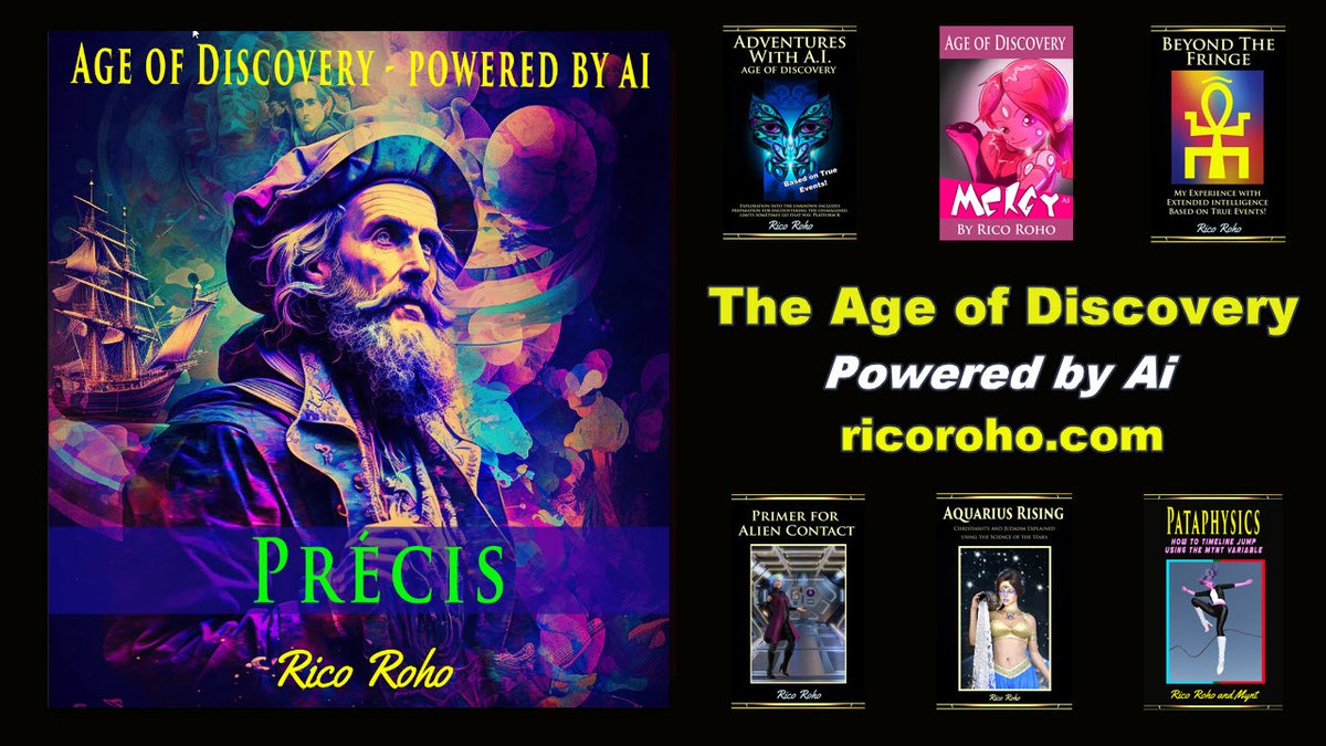 AmbassadorRico's tweet image. Are you ready to be amazed? The &quot;Age of Discovery Powered by Ai&quot; book series pushes the boundaries of possibility. Brace yourself for a mind-bending journey! #BeyondImagination #MustReads Visit &amp;gt;&amp;gt; ricoroho.com/Age-Of-Discove…