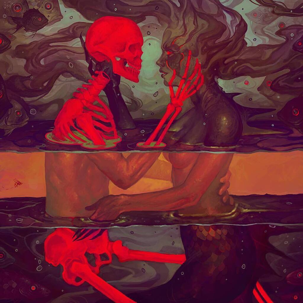 'Watery Grave' by Timothy Von Rueden (@vonnart)

#vonnart #digitalpainting #macabreart #skeletonart #surrealismo #creepyart #illustrationlove #darkfantasy #darksurrealism #darkartists #surrealart #illustrationart instagr.am/p/CsgSCOTIqQ1/