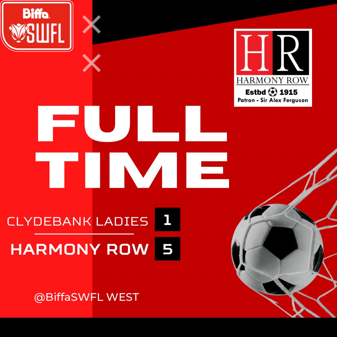 harmonyrowwfc's tweet photo. 𝗙𝗨𝗟𝗟 𝗧𝗜𝗠𝗘 𝗦𝗖𝗢𝗥𝗘 ⚽️❤️🖤

Thank you to @clydebankladies 

@BiffaSWFL https://t.co/Roo3Se8Iip