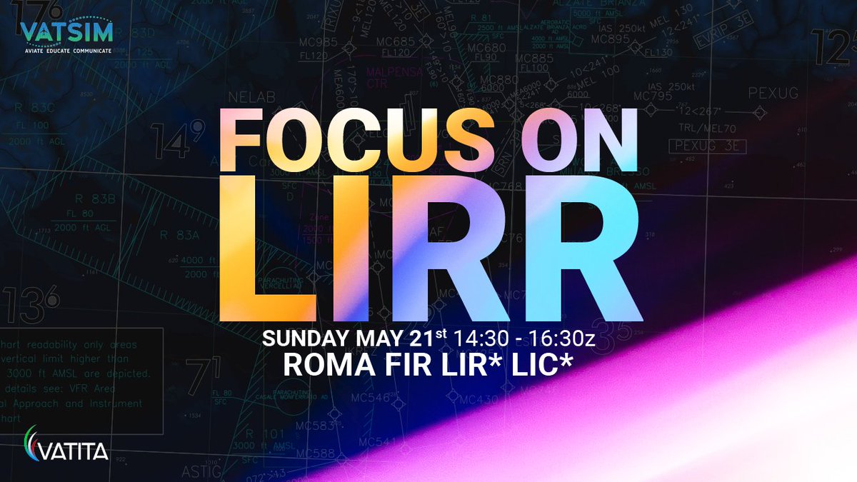 vatsimevents's tweet photo. Starting at 14:30z: We are back with FOCUS ON LIRR! Come fly in and out of Roma FIR, from Pisa to Catania, you have plenty of airports to choose from LIRx LICx, our controllers will be providing top-notch, top-down, top-tier ATC! https://t.co/3RyoXyv5ND
