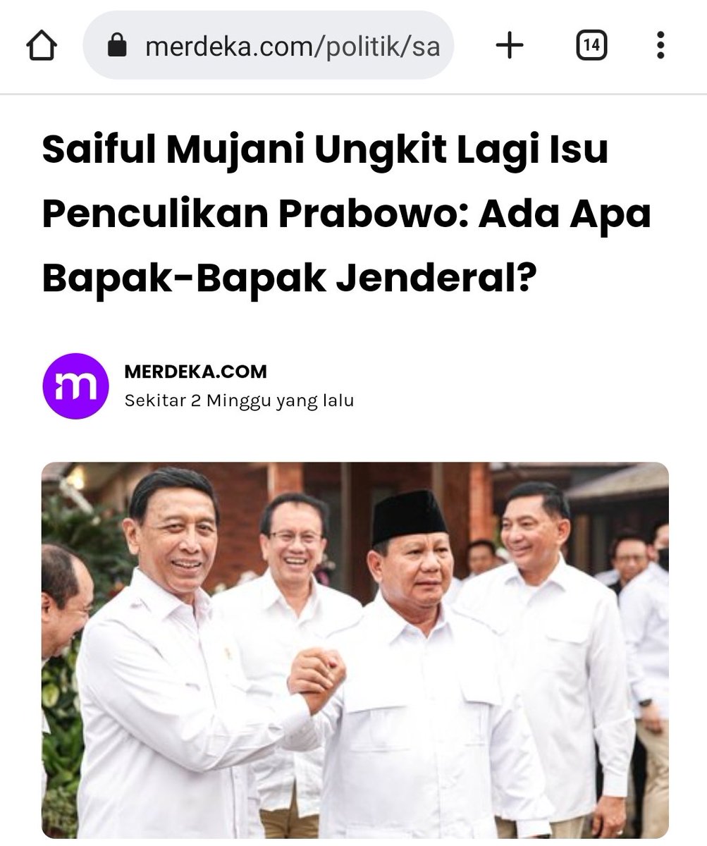 Ayo <a href="/gerindra/">Partai Gerindra</a>, beri dia proyek survey. Btw kenapa saat Jokowi tunjuk Prabowo jd Menhan dia gak brisik ? 😴