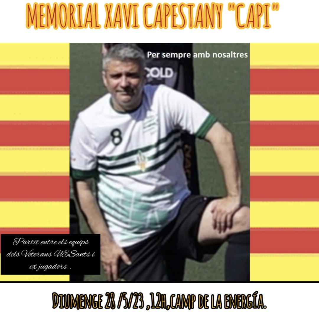 Diumenge que ve ,farem un memorial amb el Xavier Capestany ,partit entre els dos equips en què va estar complementat amb ex companys i retirada de la seva samarreta. Us esperem.