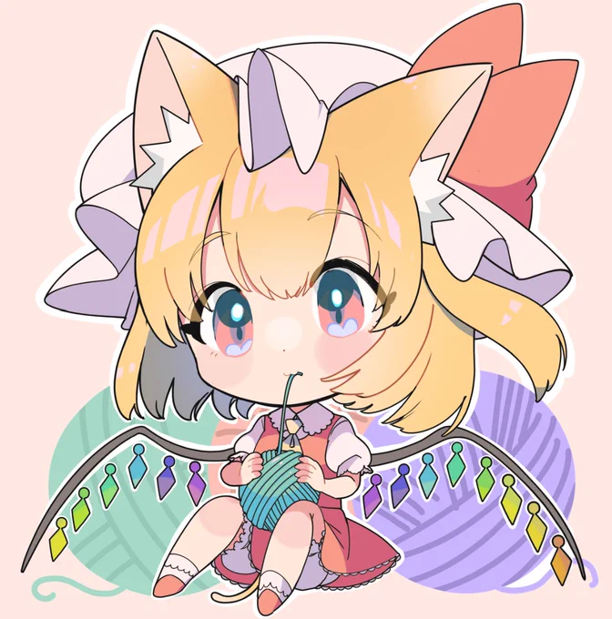 夏コミのアクスタにするフランちゃん。 毛糸にいたずらー