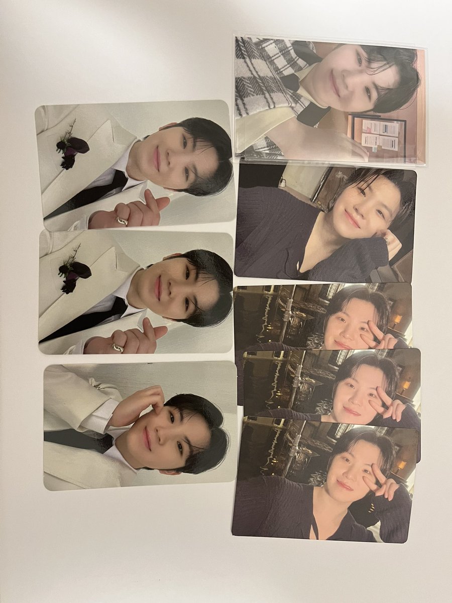 su46261611's tweet photo. @woozi_0506 検索より失礼いたします🙇‍♀️
この中でFML c盤の✌🏻しているホシくんと交換可能なトレカございますでしょうか。 https://t.co/Yu5oxJxNej