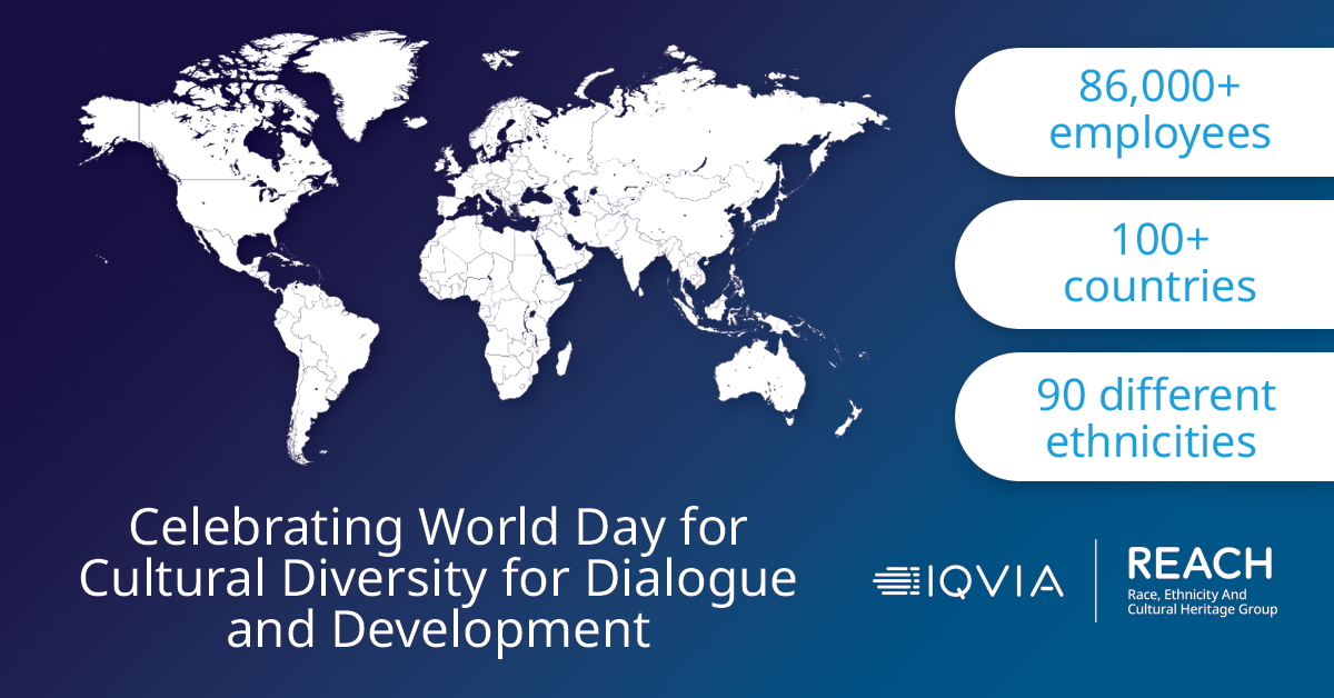 IQVIA_global's tweet photo. In partnership with our REACH ERG, we are celebrating World Day for #CulturalDiveristy and the rich cultural heritage represented across our 86,000+ community. https://t.co/omHHKrKAFM #wdcddd #WeAreIQVIA https://t.co/HuUqgxdQuv