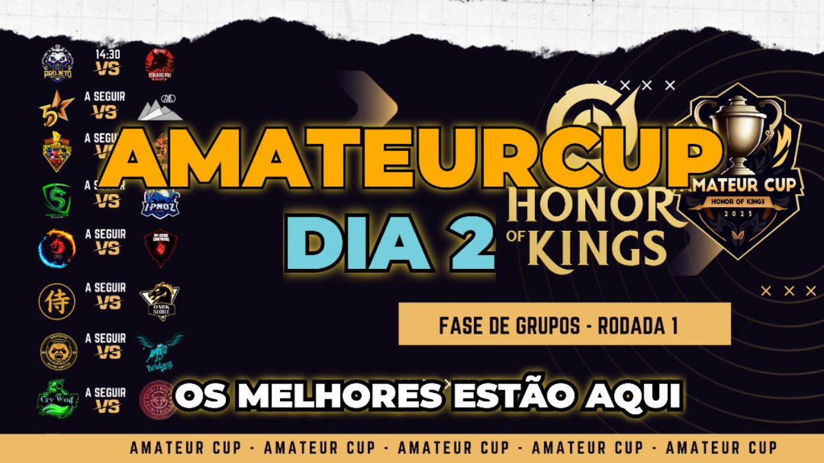 Primeiro agradecer as quase mil pessoas que assistiram a gente na AmateurCup de honor of kings ontem!
E já avisar que hoje tem mais!
Lá no meu canal as 14:30h 
Humildes dão RT 
Super humildes colam na nossa live
Ultra humildes dão coração aqui!
Amo narrar, amo vcs!