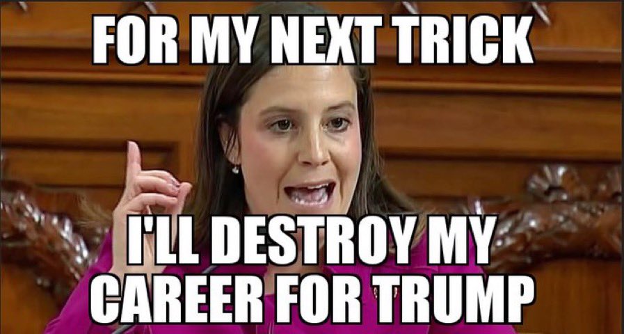 <a href="/EliseStefanik/">Elise Stefanik</a> What low have you stooped to now? Girl get some dignity!