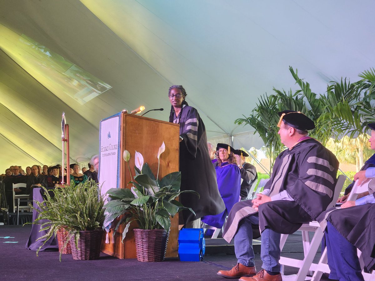 "You will never stop becoming the person you were meant to be," says LaRuby May '97, an attorney, Eckerd grad and this year's Commencement speaker.

"People will be inspired by how they perceive you." #Eckerd23