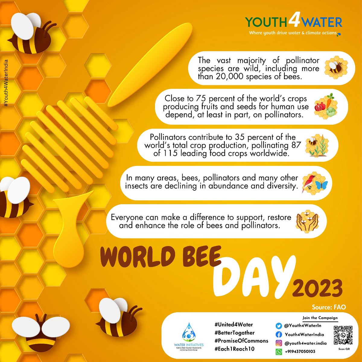 Youth4WaterIn's tweet photo. Understanding importance of #bees in our lives is very important. When 30 youths from across India joined #NaturesClassroom at #Similipal, they interacted with #IndigenousCommunities also on conservation of #ForestCommons for protecting natural habitats of bees!
#WorldBeeDay2023 https://t.co/blJqjMSFPX