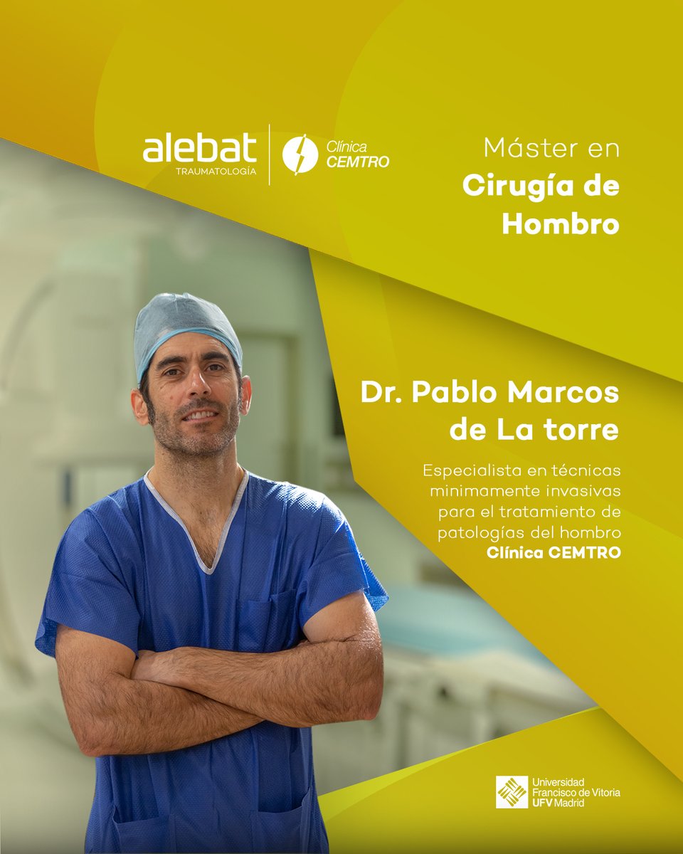ClinicaCEMTRO (@clinicacemtro) on Twitter photo 💪🏻Aprende todo sobre Cirugía de Hombro junto a los profesionales de la Clínica CEMTRO:
🥼Dr. <a href="/arauz_santiago/">Santiago Arauz</a> , Dr. <a href="/alvaro_colino/">Alvaro Colino Castro</a> y <a href="/DrPabloMarcos/">Dr Pablo Marcos de la Torre</a>
📆12 meses
🔹60 ECTS
<a href="/AlebatEducation/">Alebat Education</a>
💻Más información
bit.ly/3GwJ5jB 💪🏻Aprende todo sobre Cirugía de Hombro junto a los profesionales de la Clínica CEMTRO:
🥼Dr. <a href="/arauz_santiago/">Santiago Arauz</a> , Dr. <a href="/alvaro_colino/">Alvaro Colino Castro</a> y <a href="/DrPabloMarcos/">Dr Pablo Marcos de la Torre</a>
📆12 meses
🔹60 ECTS
<a href="/AlebatEducation/">Alebat Education</a>
💻Más información
bit.ly/3GwJ5jB